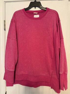 Jodifl Acid wash Crewneck Sweater - Pink